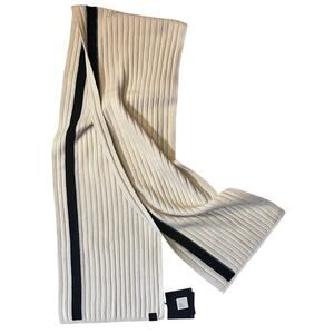 Moose Knuckles Verona Scarf Snow White 100% Merino Wool - NWT